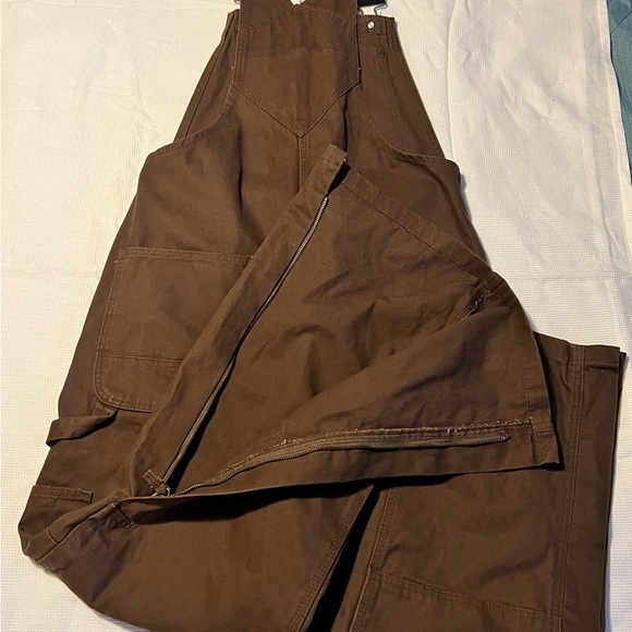 Men's Brown Cargo Overalls with Adjustable Straps 34x32 - Picture 7 of 16